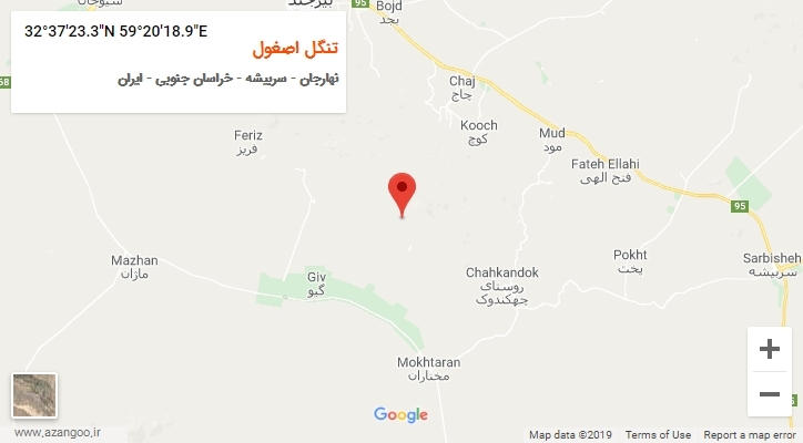 روستای تنگل اصغول بر روی نقشه