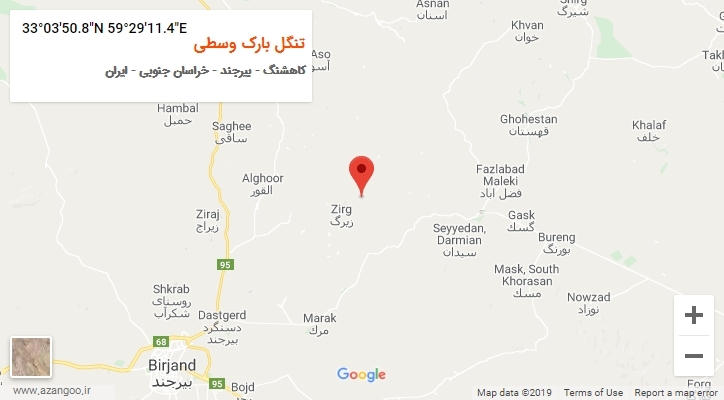 روستای تنگل بارک وسطی بر روی نقشه
