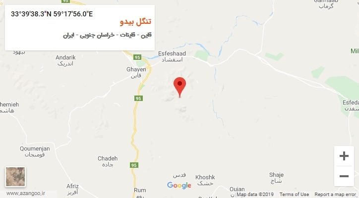 روستای تنگل بیدو بر روی نقشه