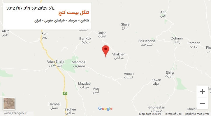 روستای تنگل بیست کنج بر روی نقشه