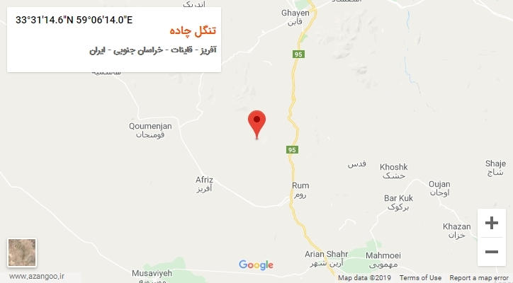 روستای تنگل چاده بر روی نقشه