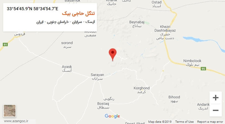 روستای تنگل حاجی بیک بر روی نقشه