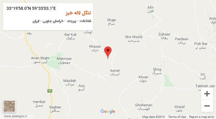 روستای تنگل لاله خیز بر روی نقشه
