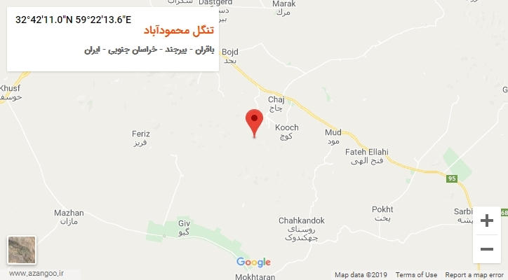 روستای تنگل محمودآباد بر روی نقشه