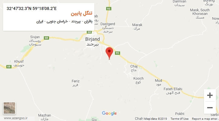 روستای تنگل پایین بر روی نقشه