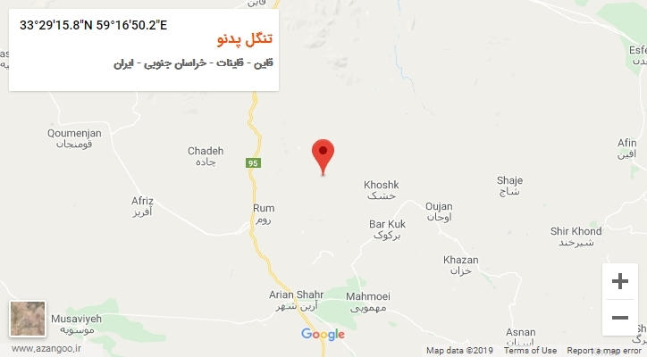 روستای تنگل پدنو بر روی نقشه