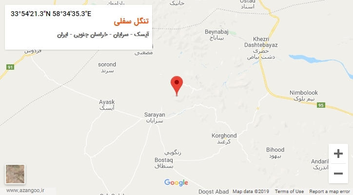 روستای تنگل سفلی بر روی نقشه