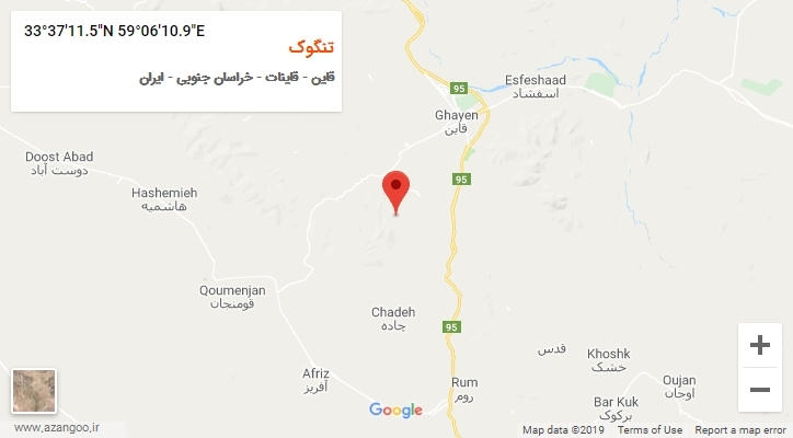 روستای تنگوک بر روی نقشه