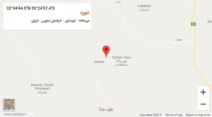روستای تنوره بر روی نقشه