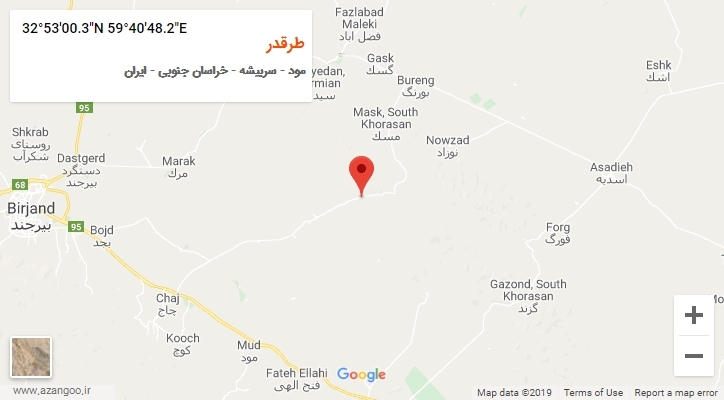 روستای طرقدر بر روی نقشه