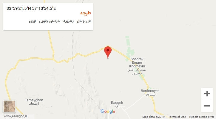 روستای طرجد بر روی نقشه