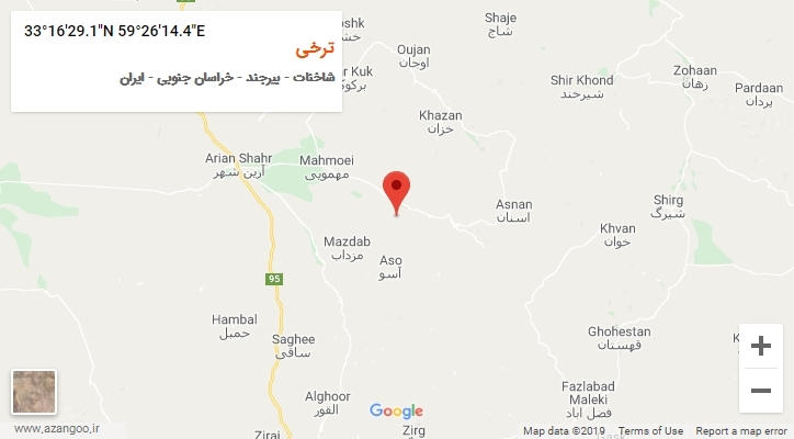 روستای ترخی بر روی نقشه