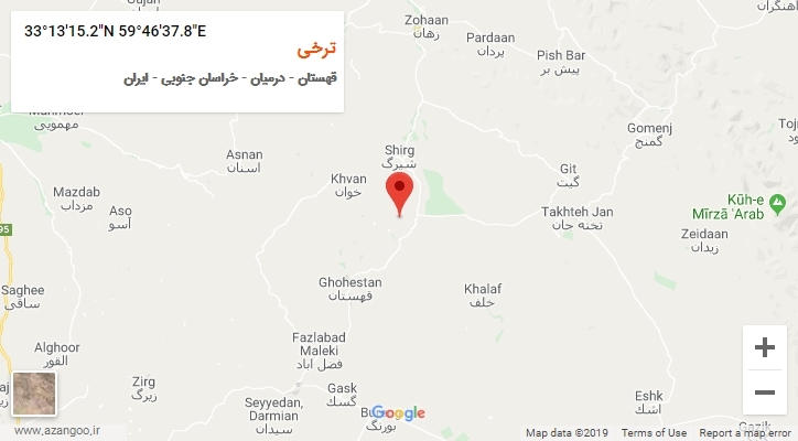 روستای ترخی بر روی نقشه