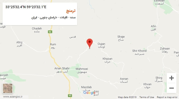 روستای ترمنج بر روی نقشه