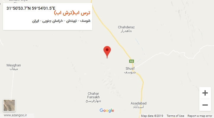 روستای ترس اب(ترش اب) بر روی نقشه