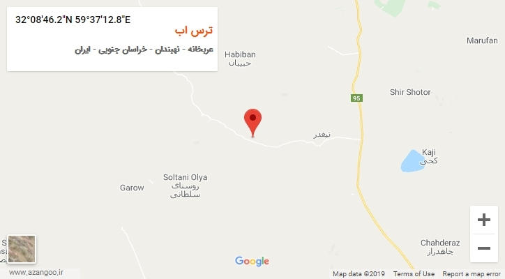 روستای ترس اب بر روی نقشه