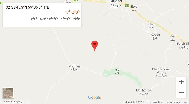 روستای ترش اب بر روی نقشه
