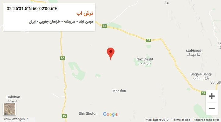 روستای ترش اب بر روی نقشه
