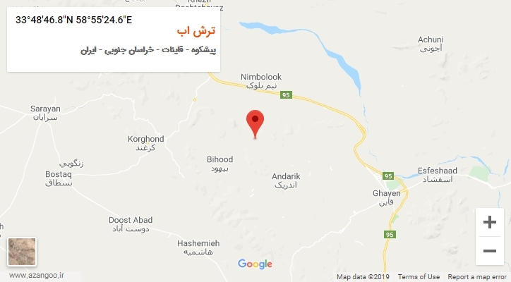 روستای ترش اب بر روی نقشه