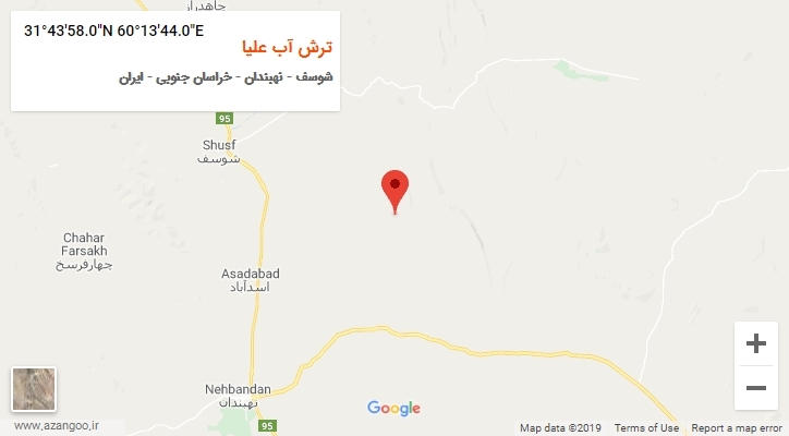 روستای ترش آب علیا بر روی نقشه