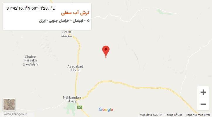 روستای ترش آب سفلی بر روی نقشه