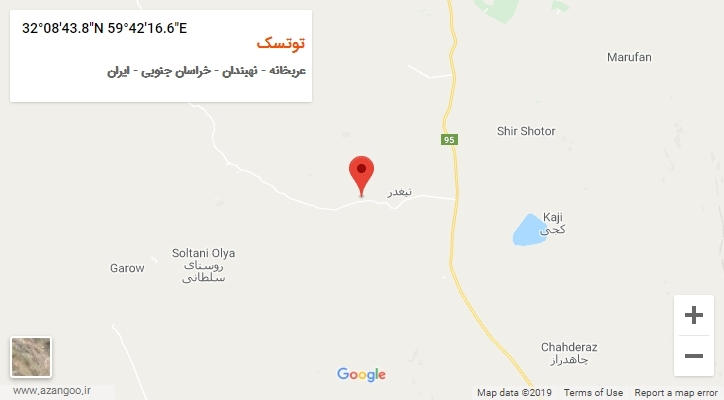 روستای توتسک بر روی نقشه