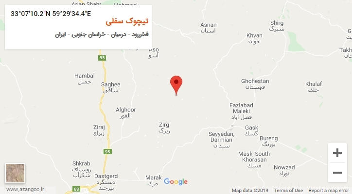 روستای تیچوک سفلی بر روی نقشه