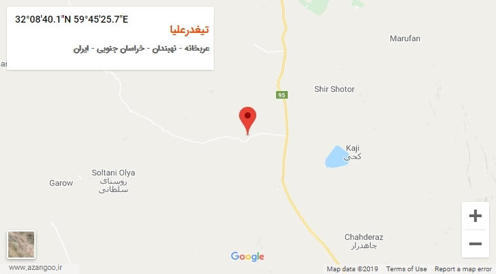 روستای تیغدرعلیا بر روی نقشه