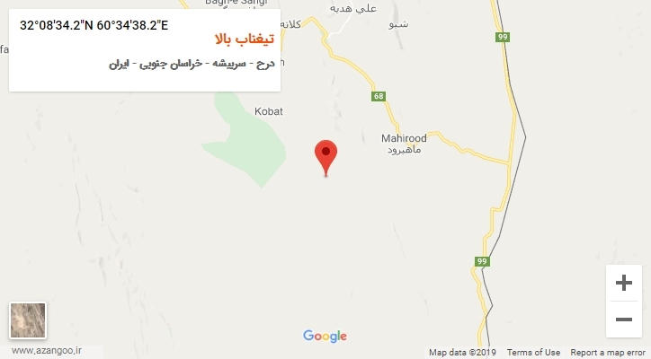 روستای تیغناب بالا بر روی نقشه