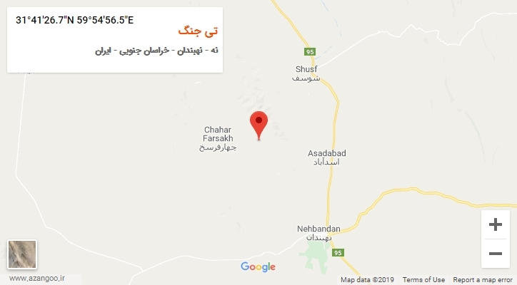 روستای تی جنگ بر روی نقشه