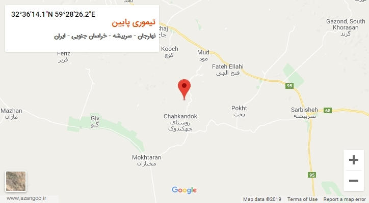 روستای تیموری پایین بر روی نقشه