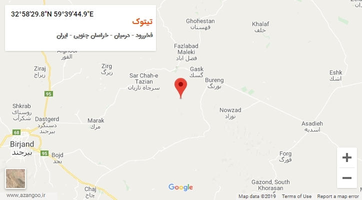 روستای تیتوک بر روی نقشه