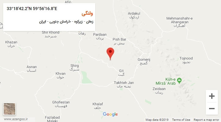 روستای ولنگی بر روی نقشه