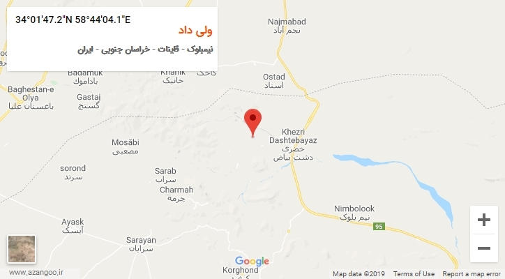 روستای ولی داد بر روی نقشه
