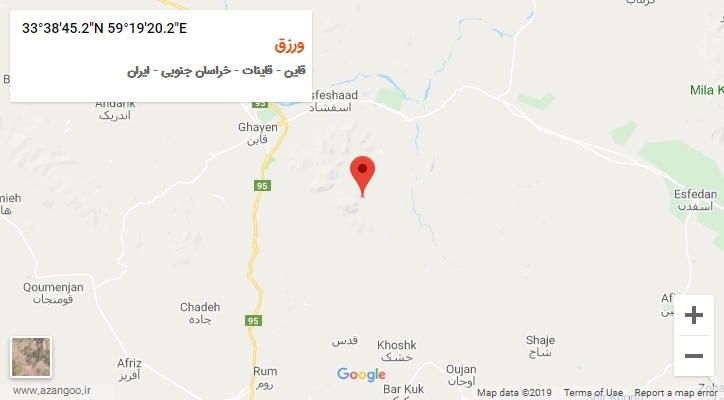 روستای ورزق بر روی نقشه