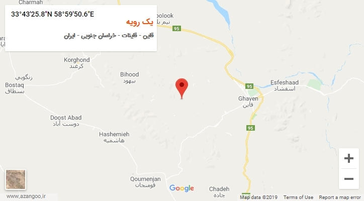 روستای یک رویه بر روی نقشه