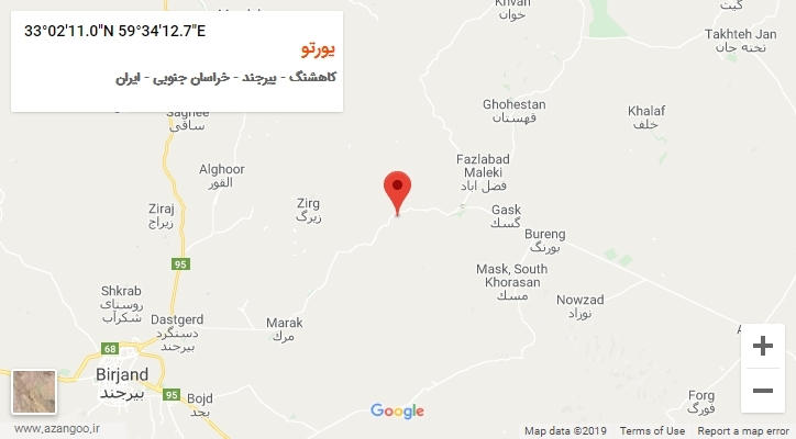 روستای یورتو بر روی نقشه