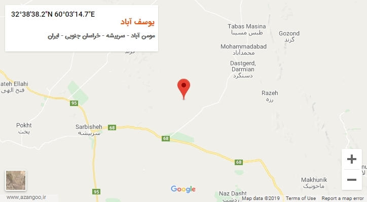 روستای یوسف آباد بر روی نقشه