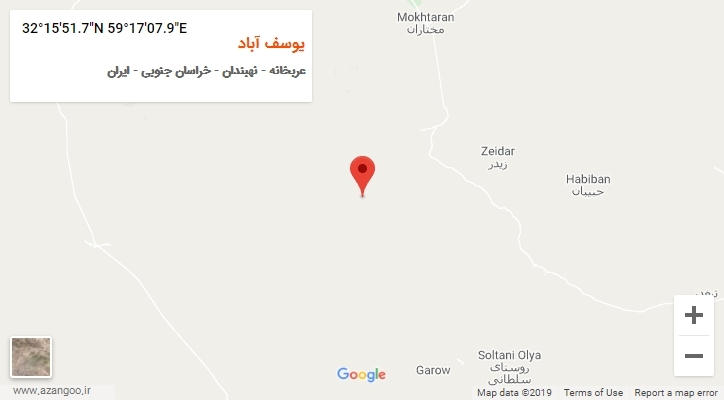 روستای یوسف آباد بر روی نقشه