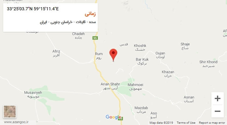 روستای زمانی بر روی نقشه