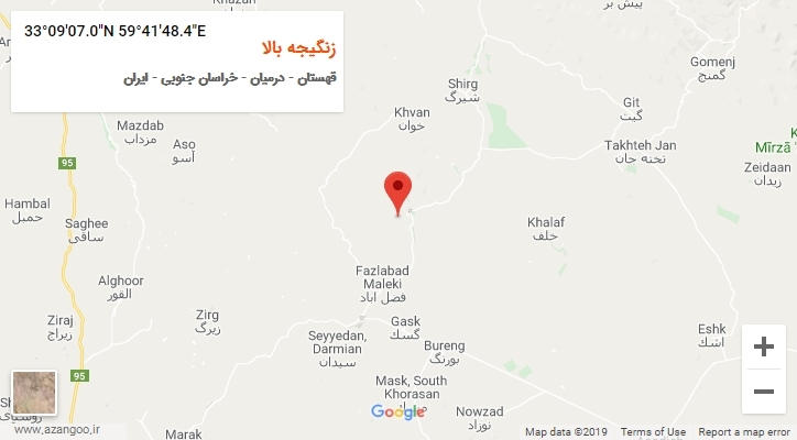 روستای زنگیجه بالا بر روی نقشه