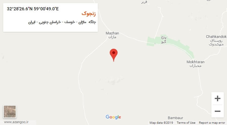 روستای زنجوک بر روی نقشه