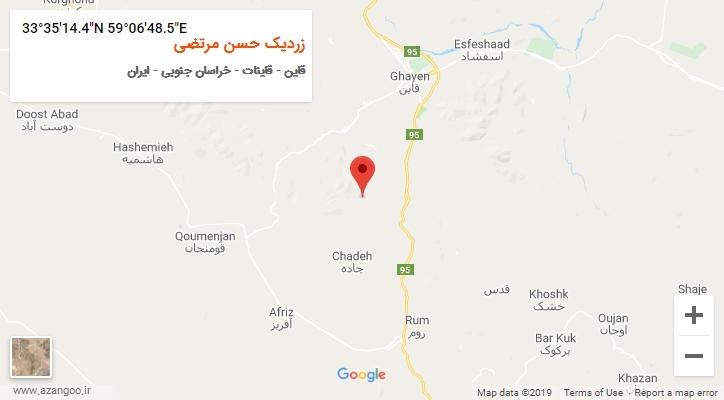 روستای زردیک حسن مرتضی بر روی نقشه