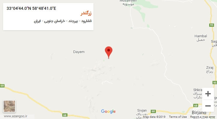 روستای زرگندر بر روی نقشه
