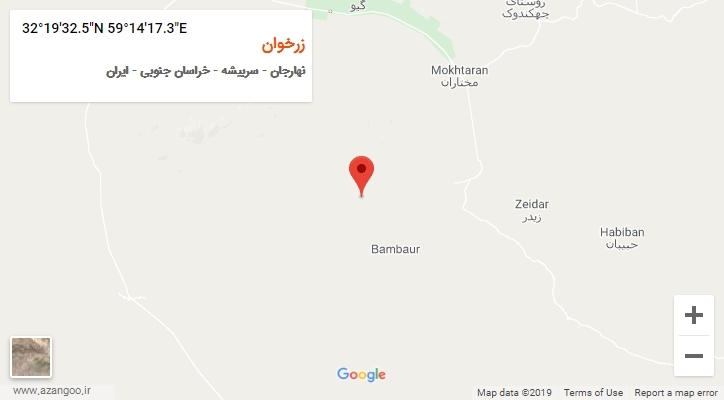 روستای زرخوان بر روی نقشه