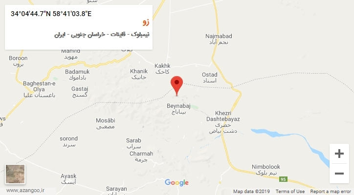 روستای زو بر روی نقشه