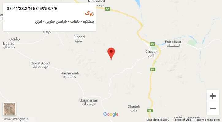 روستای زوک بر روی نقشه