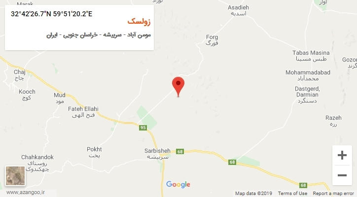 روستای زولسک بر روی نقشه