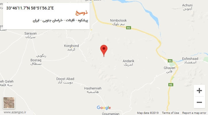 روستای ذومیخ بر روی نقشه