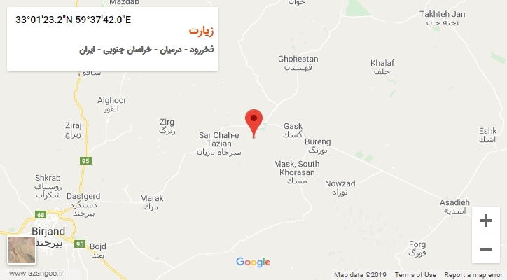 روستای زیارت بر روی نقشه